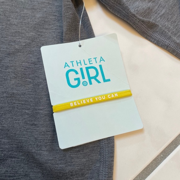 ATHLETA GIRL-reflective stripe gray longsleeve NWT - Picture 5 of 12